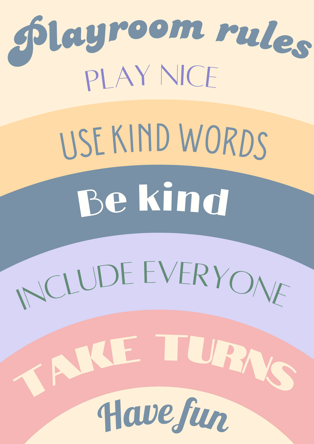 Playroom Rules Poster • Scandinavian Kids Wall Art (Instant Download)