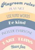Playroom Rules Poster • Scandinavian Kids Wall Art (Instant Download)